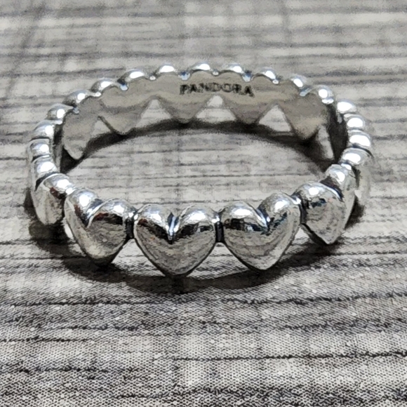 Pandora Row of Hearts Ring - Picture 6 of 10